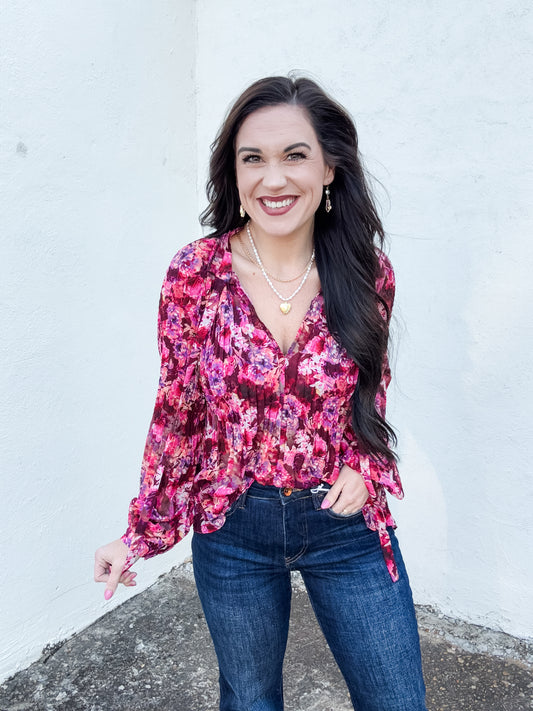 My Magenta Floral Top