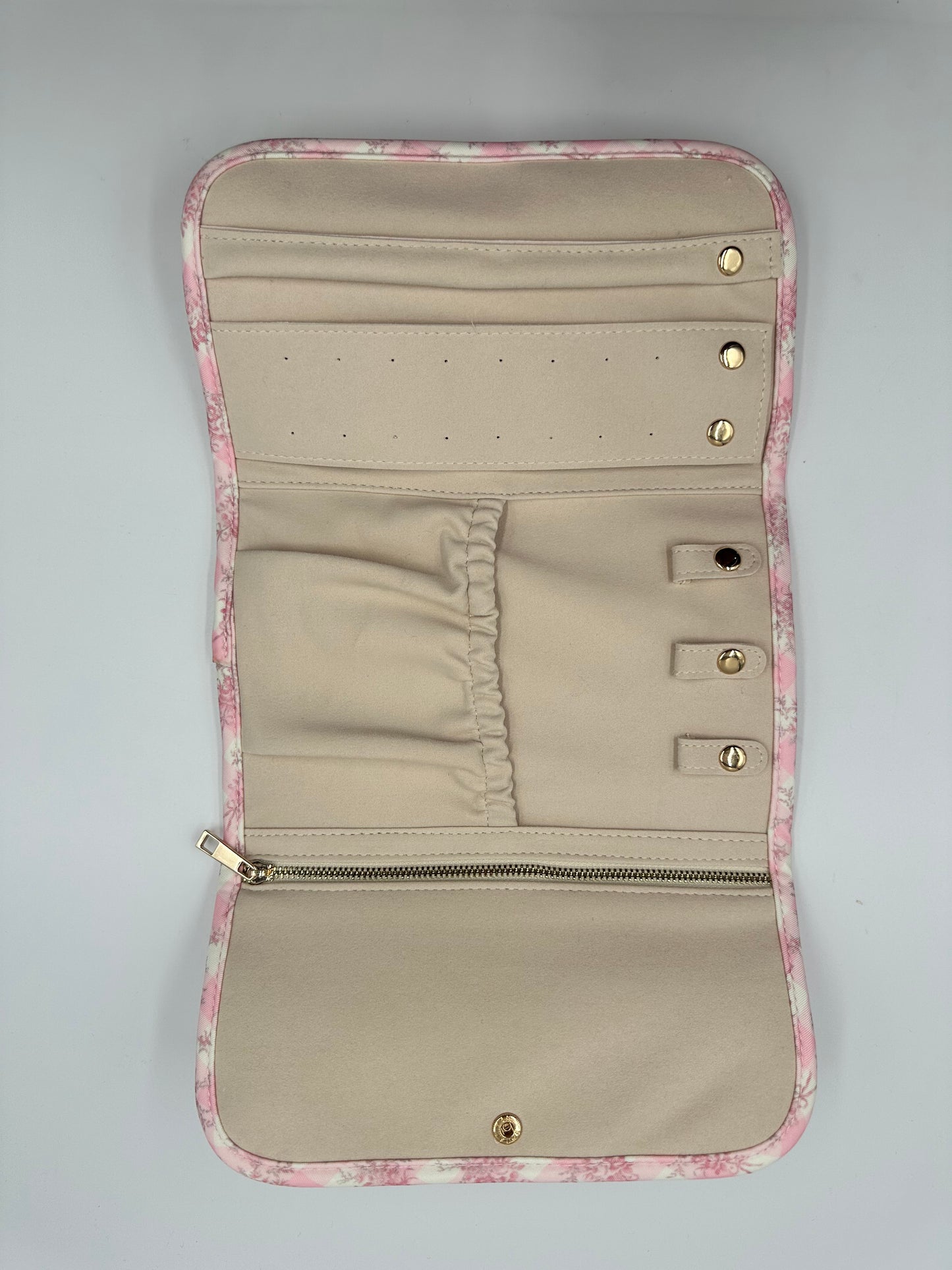 Fold Up Jewelry Organizer Ruffled Pink