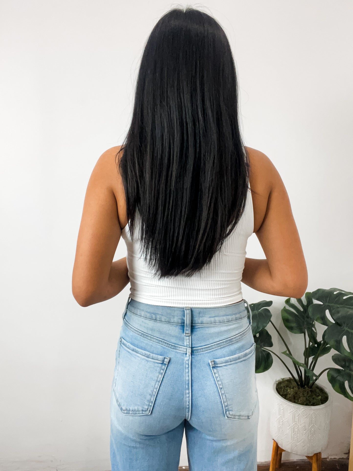 Aria Reversible Ribbed CropTop White