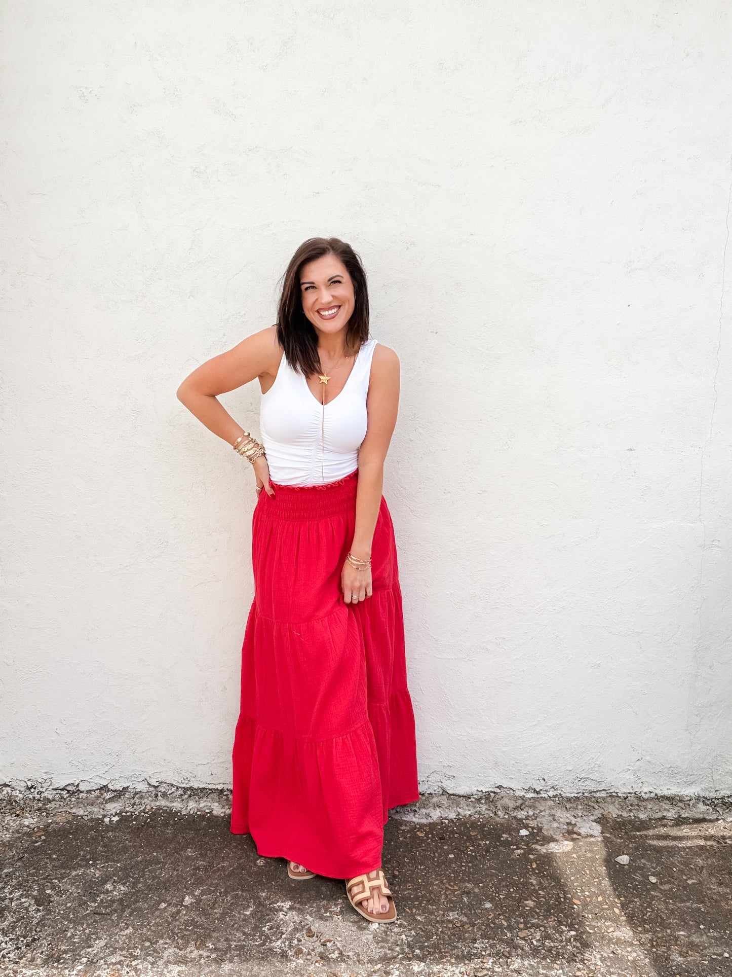 July Red Maxi Skirt