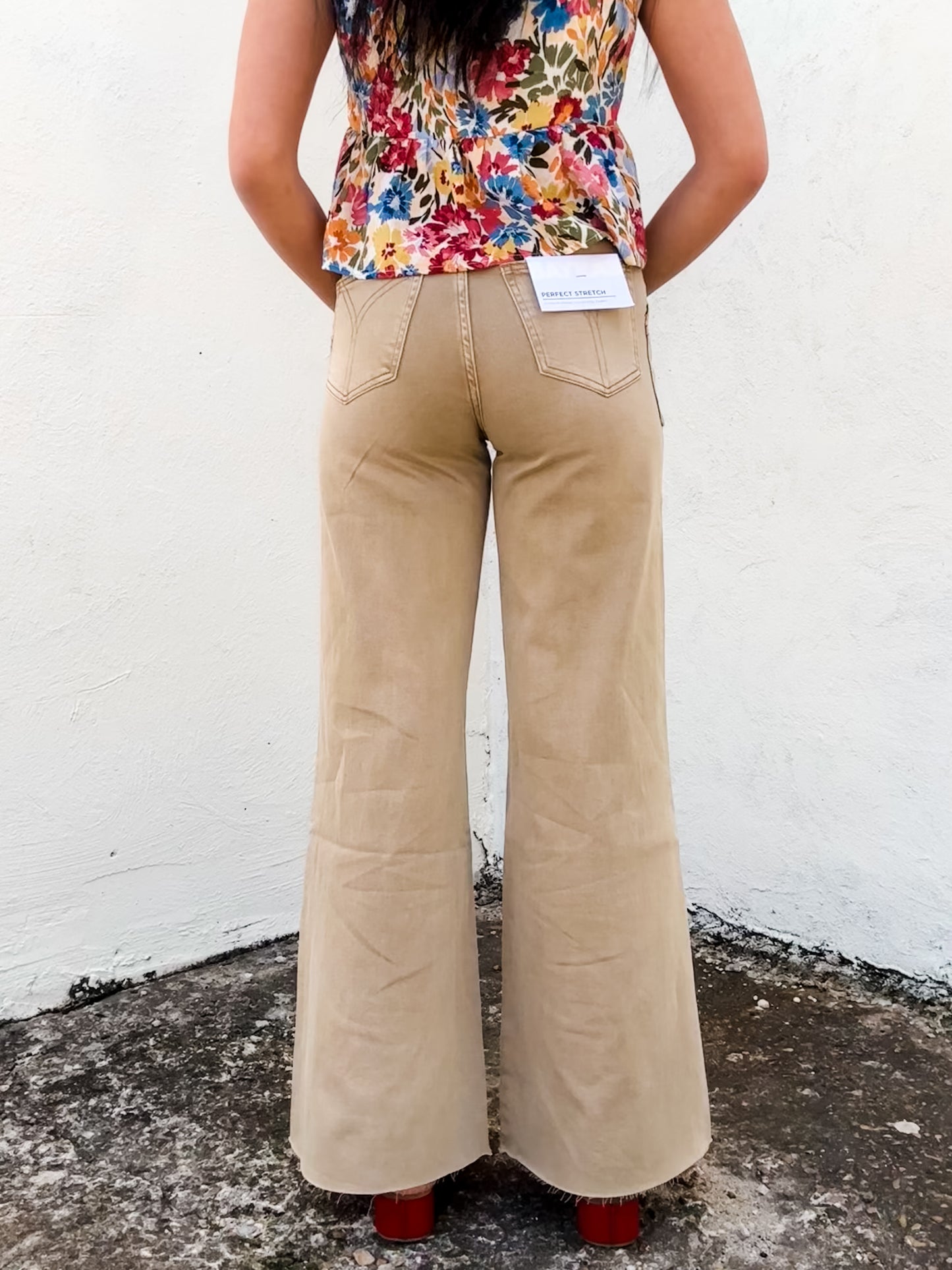 Utility Patch Pocket Wide Leg Denim Jeans