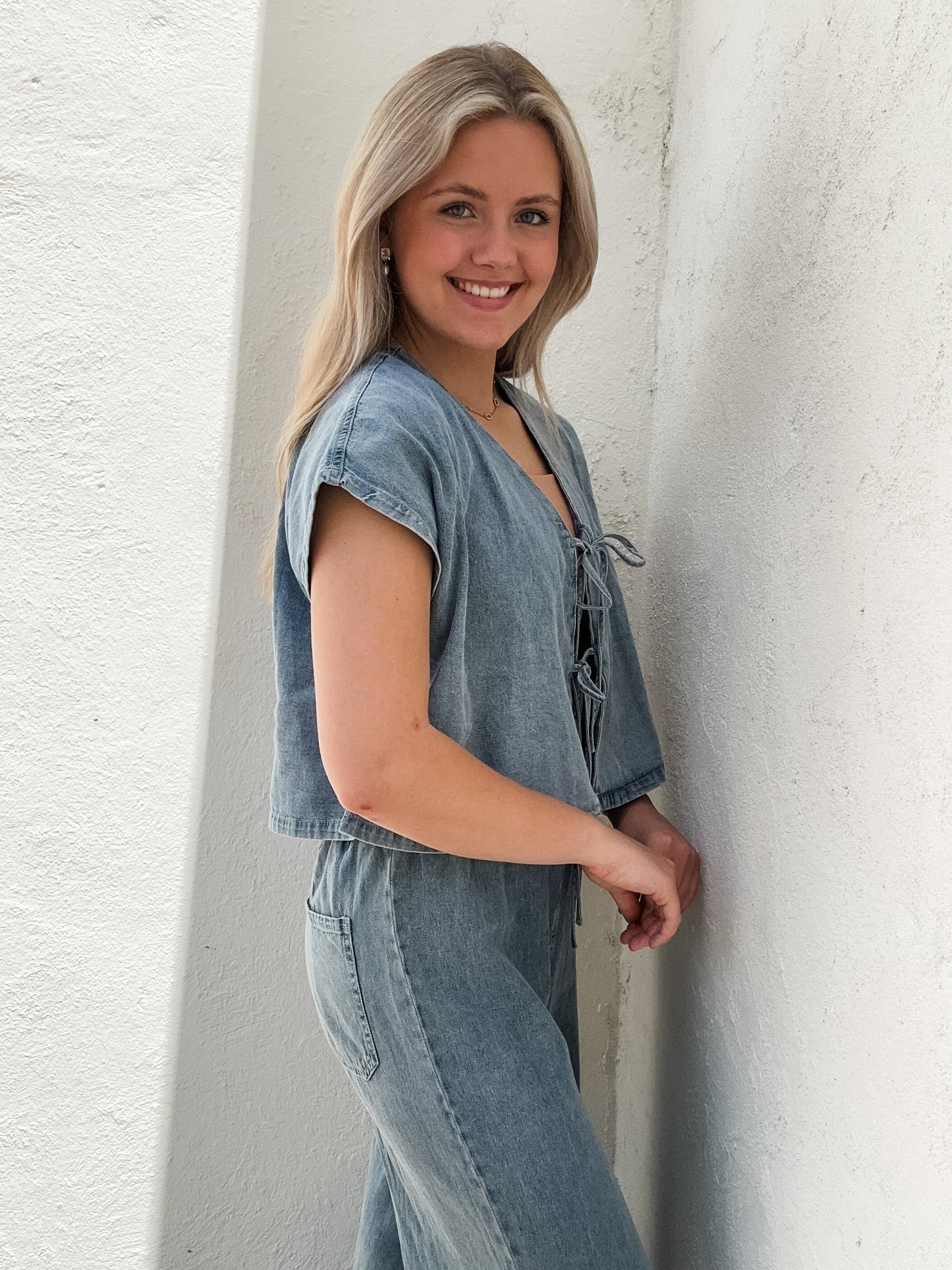 Tied Up Denim Top