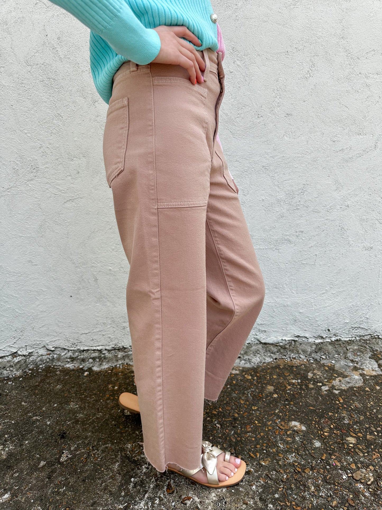 Nautical Wide Leg Jeans Clay