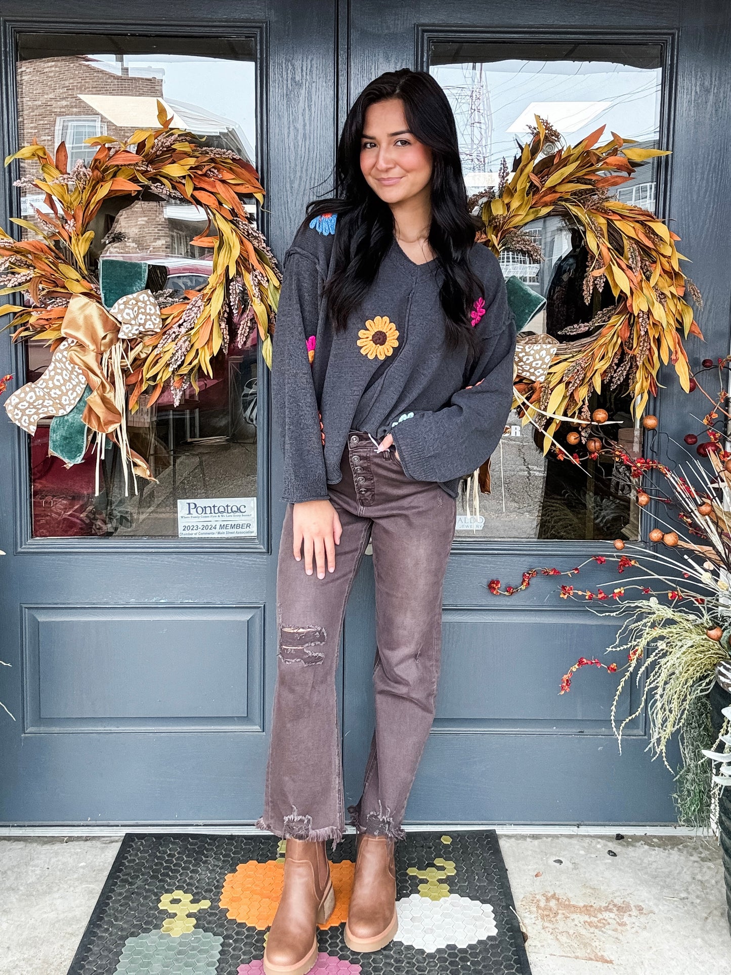 Wavy Wildflowers Sweater