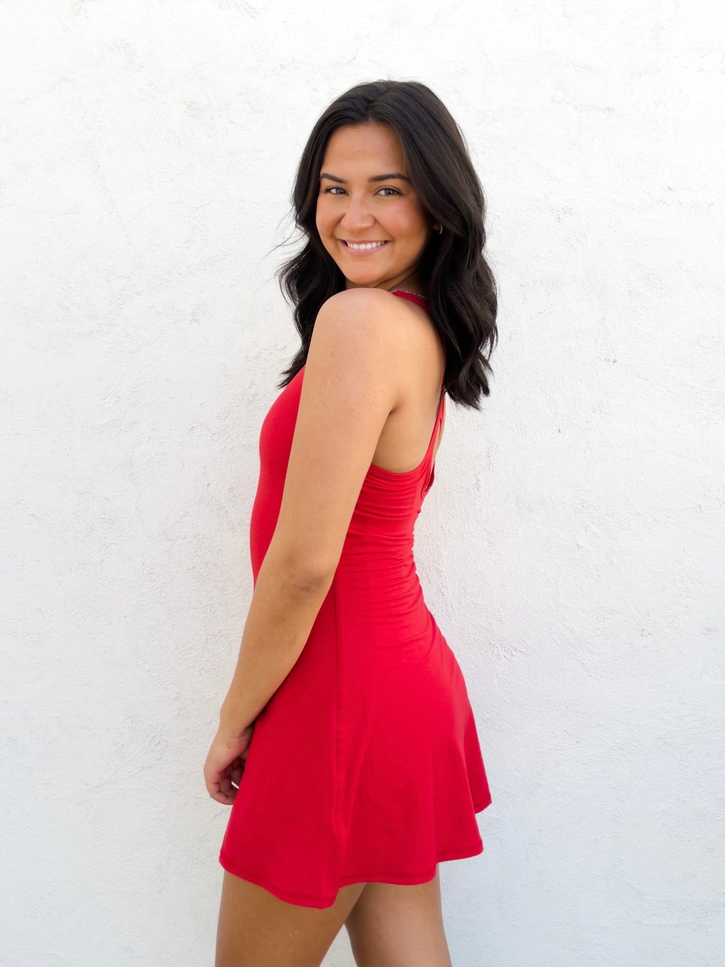 Tennis Romper Dress Red