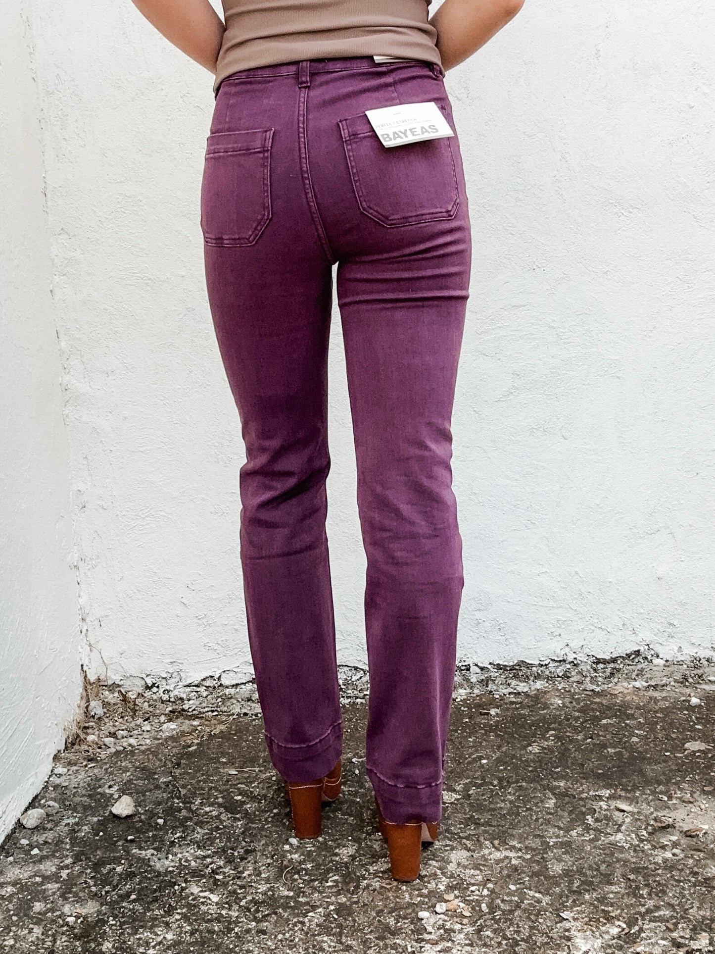 Samantha High Rise Bootcut Plum
