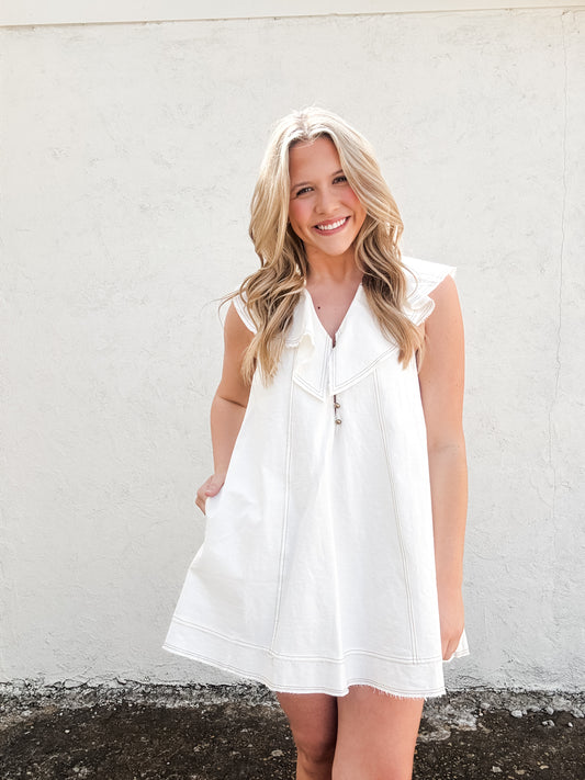 Ruffled Ecru Dress