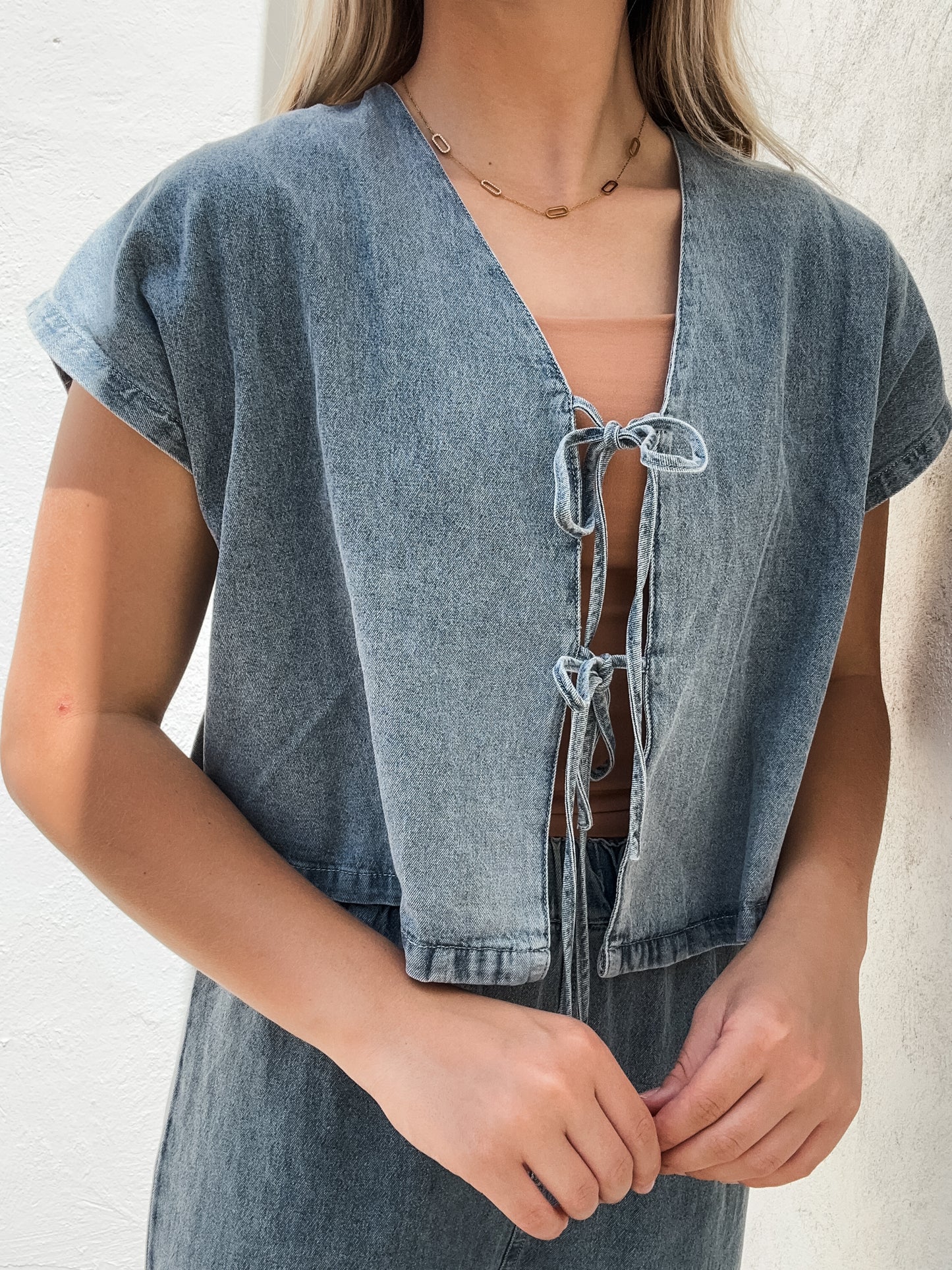 Tied Up Denim Top