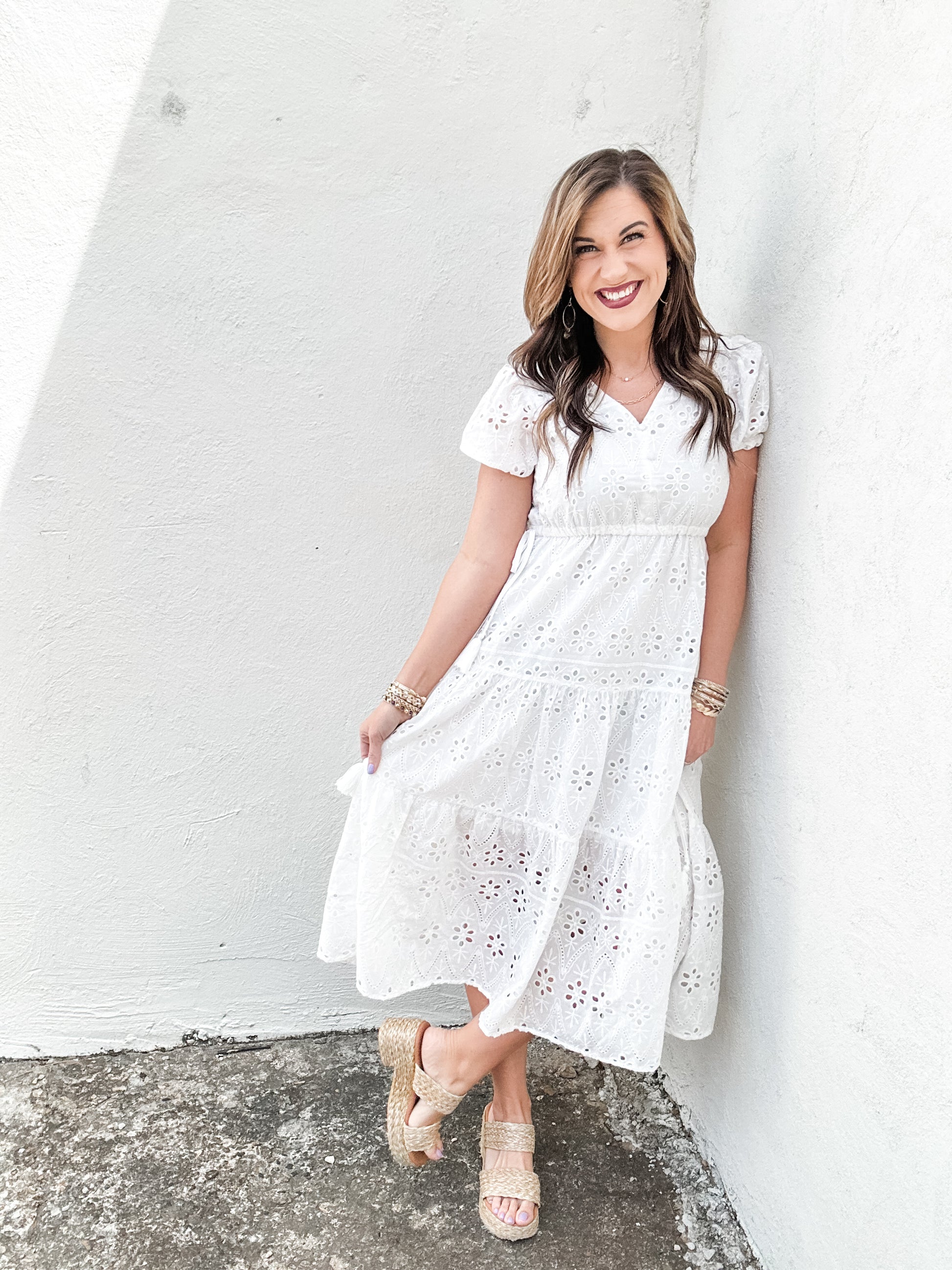The Randa in White Eyelet True Blue Boutique The Randa in White Eyelet True Blue Boutique