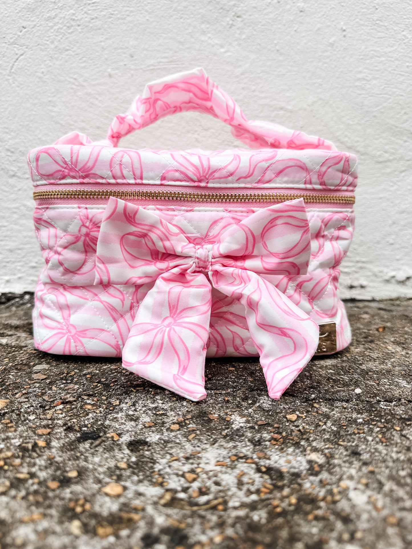 Quilted Train Case Pink