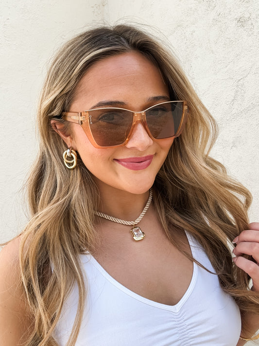 Belle Transparent Gold Sunglasses