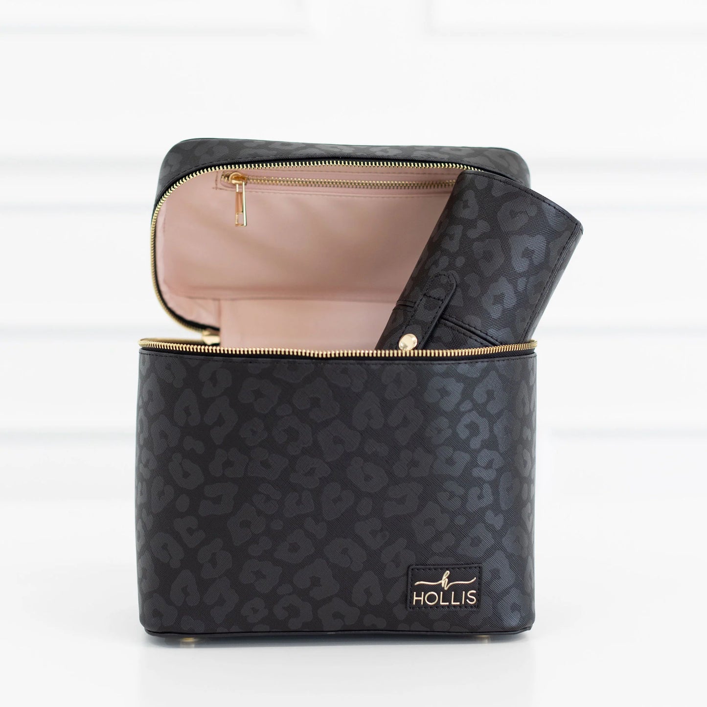 Lux Cosmetic Bag Black Leopard