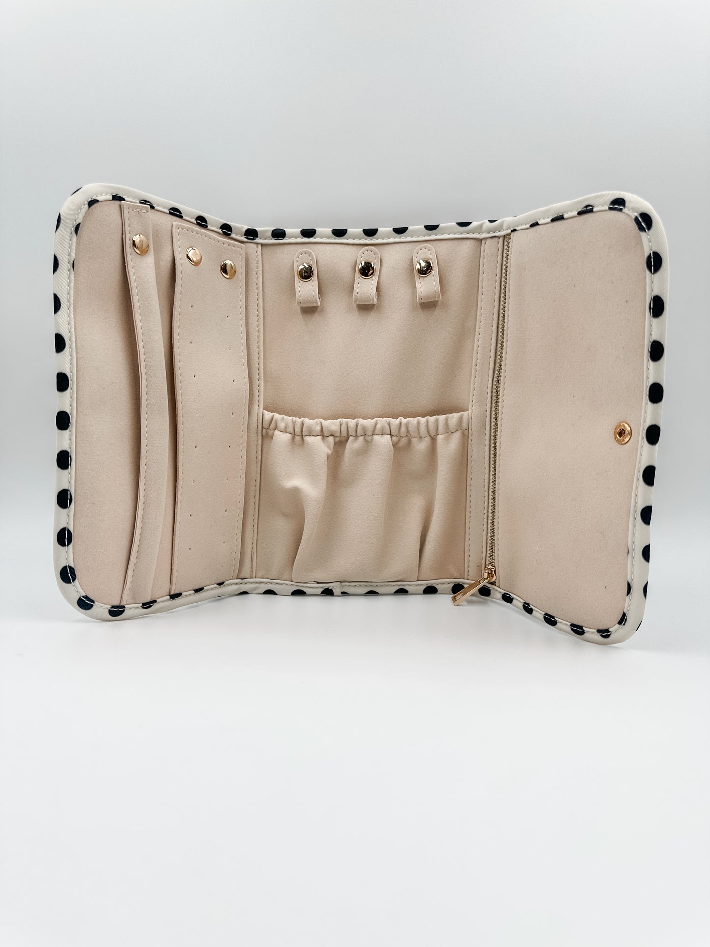 Fold Up Jewelry Organizer Ruffled Polka Dot