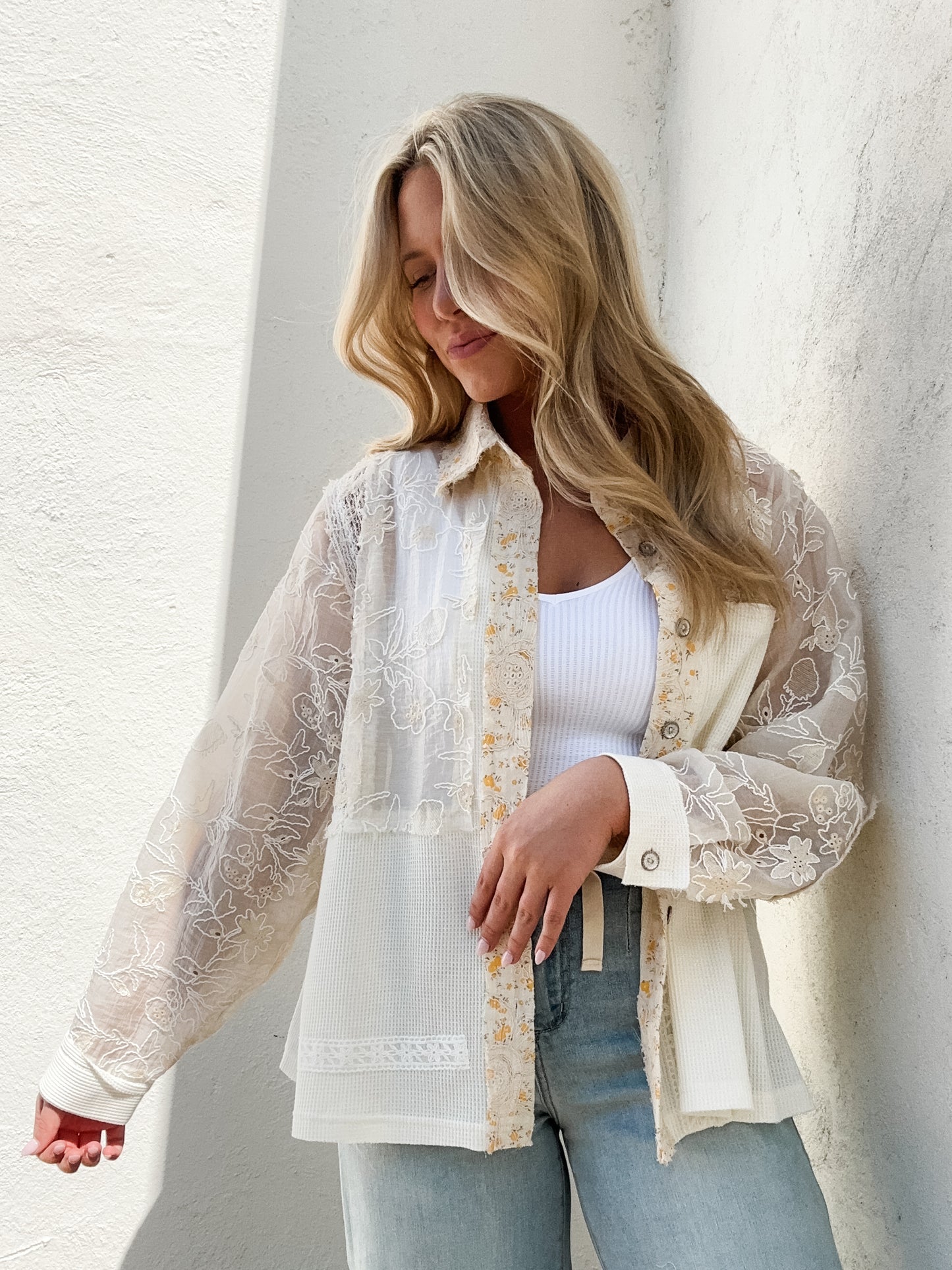 Floral Placket Jacket