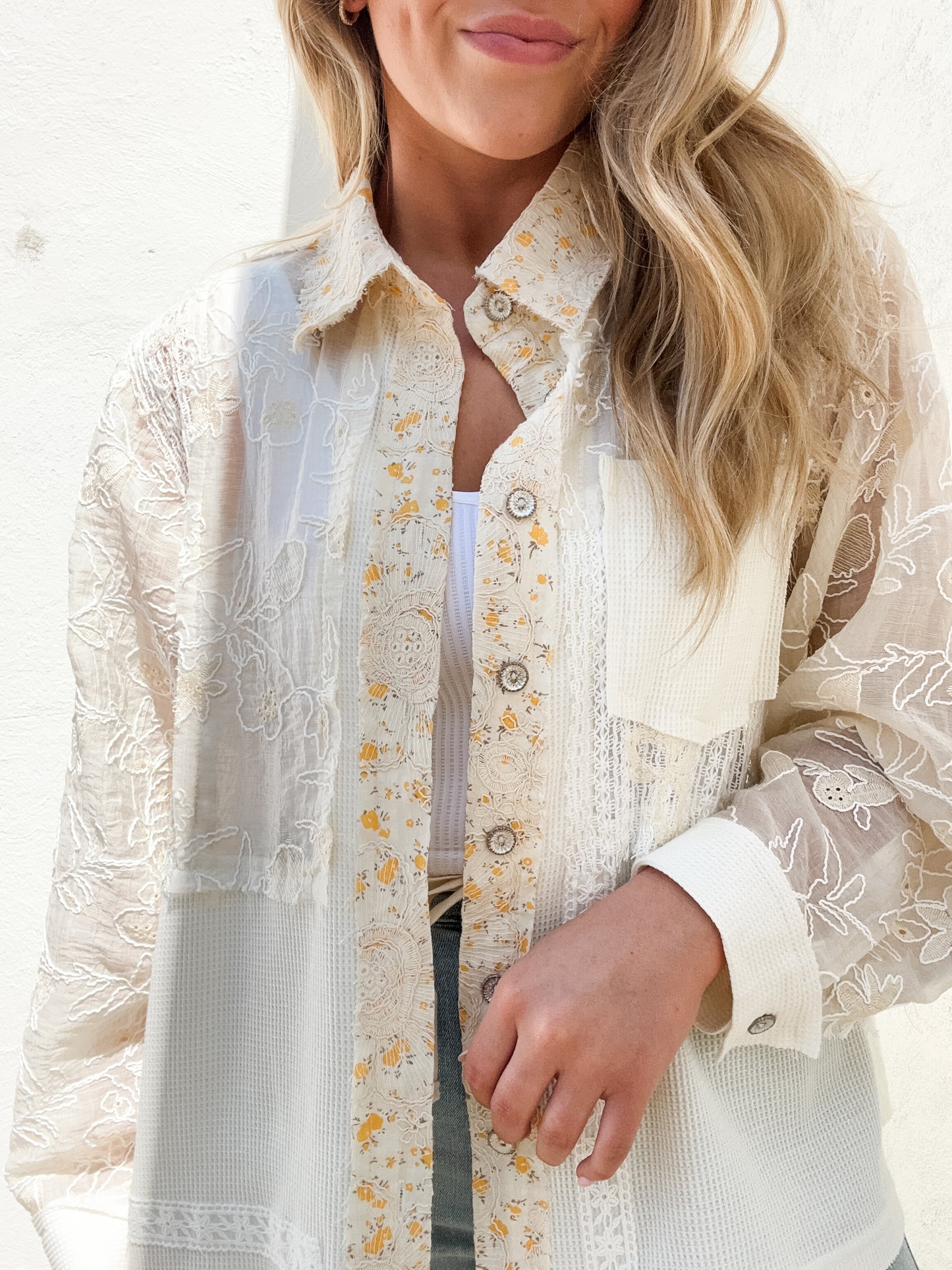 Floral Placket Jacket