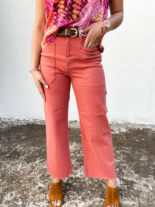 Nautical Wide Leg Jeans Light Mauve