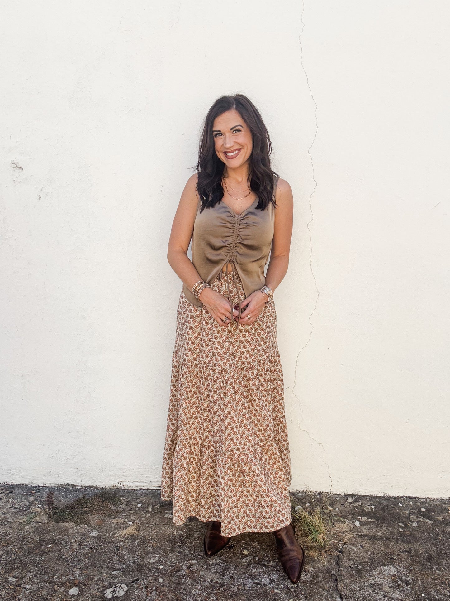 Cotton Boho Skirt in Rustic Terra