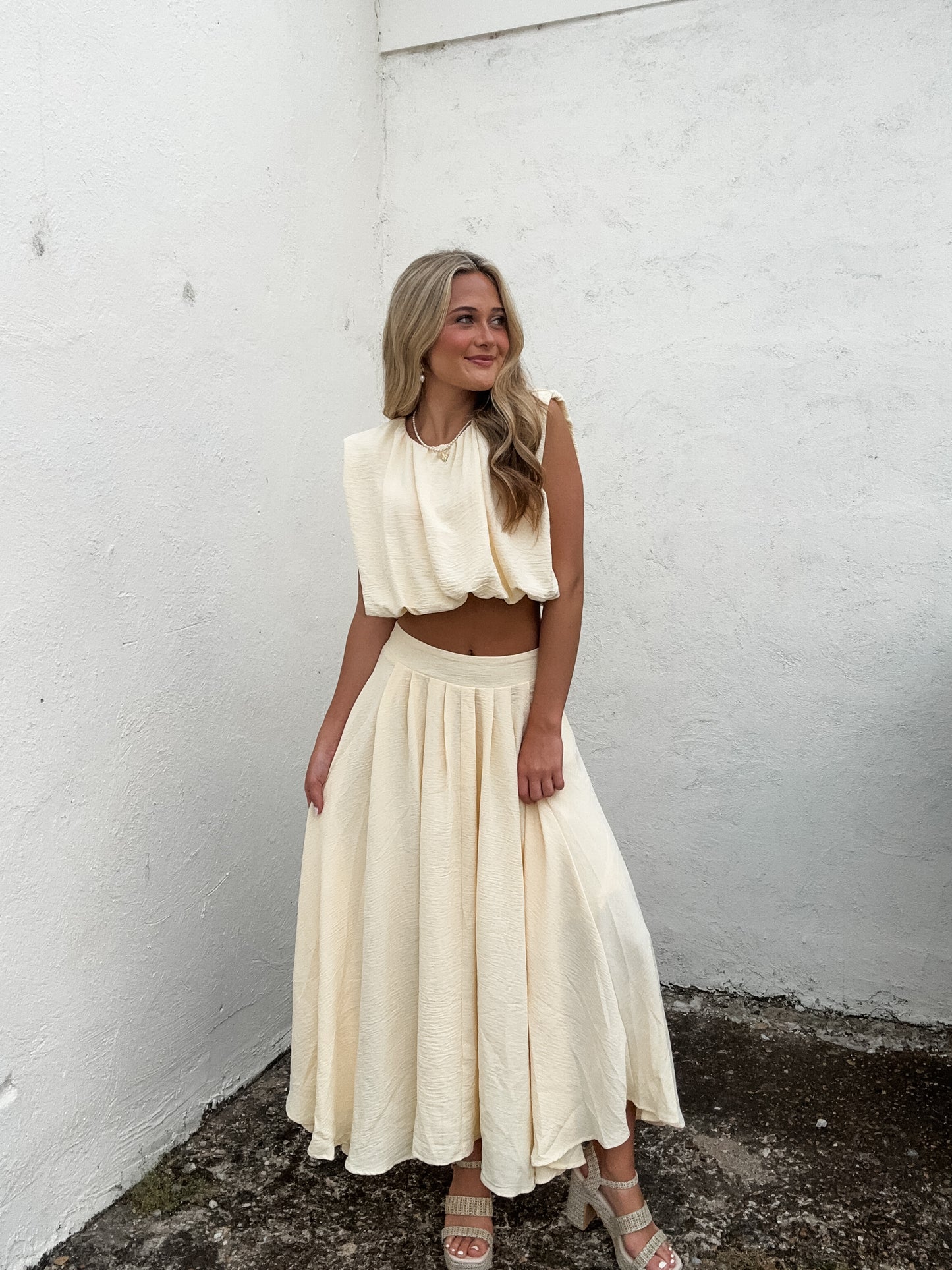 Up Up and Away Skirt Set Light Yellow