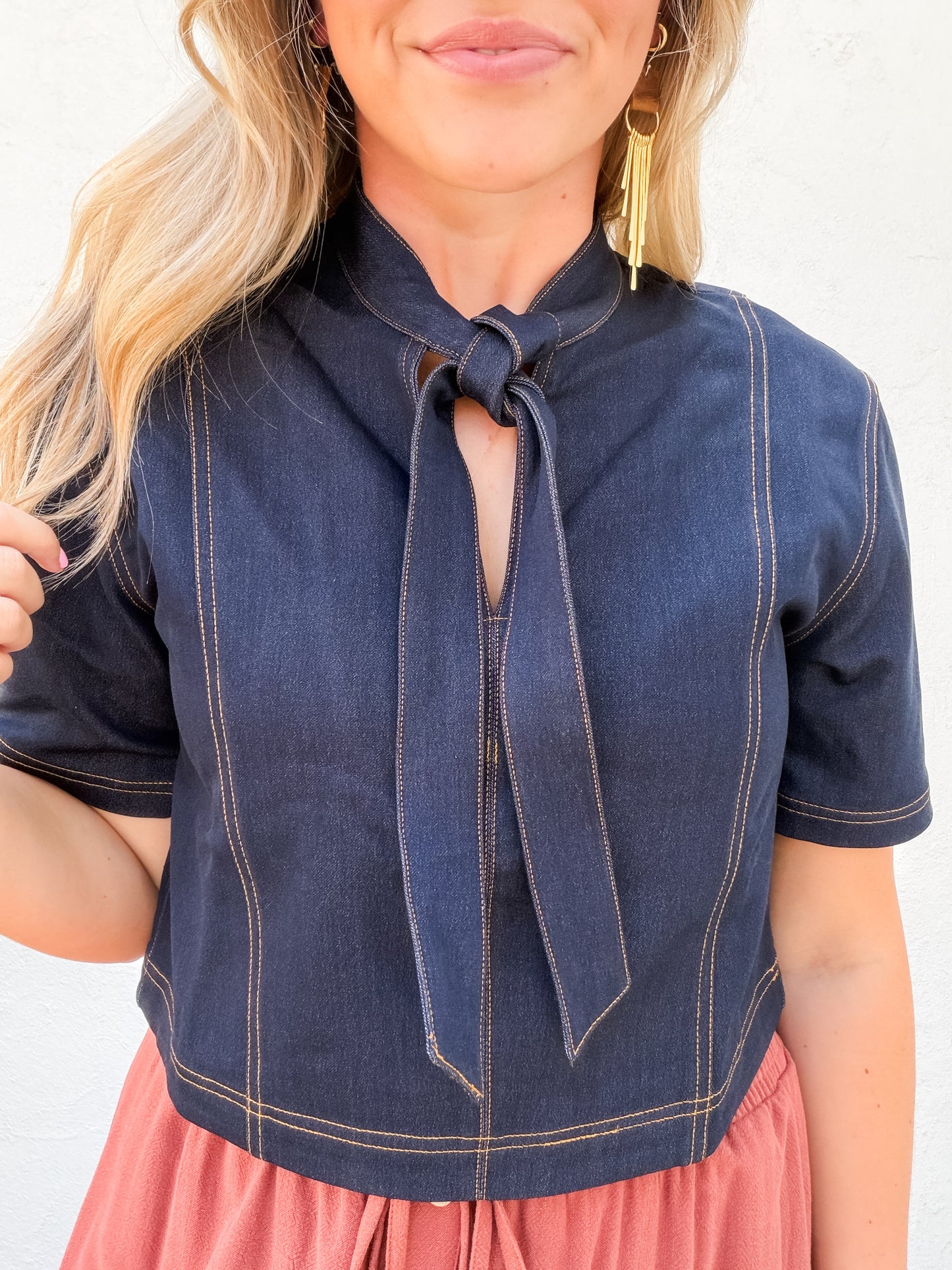 Inez Denim Top