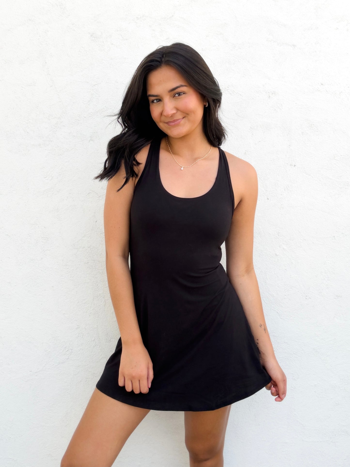 Tennis Romper Dress Black