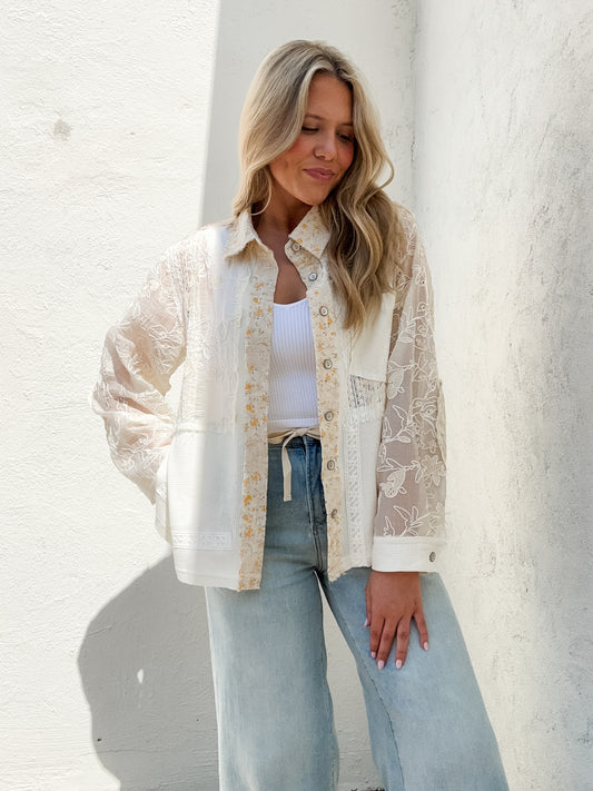 Floral Placket Jacket
