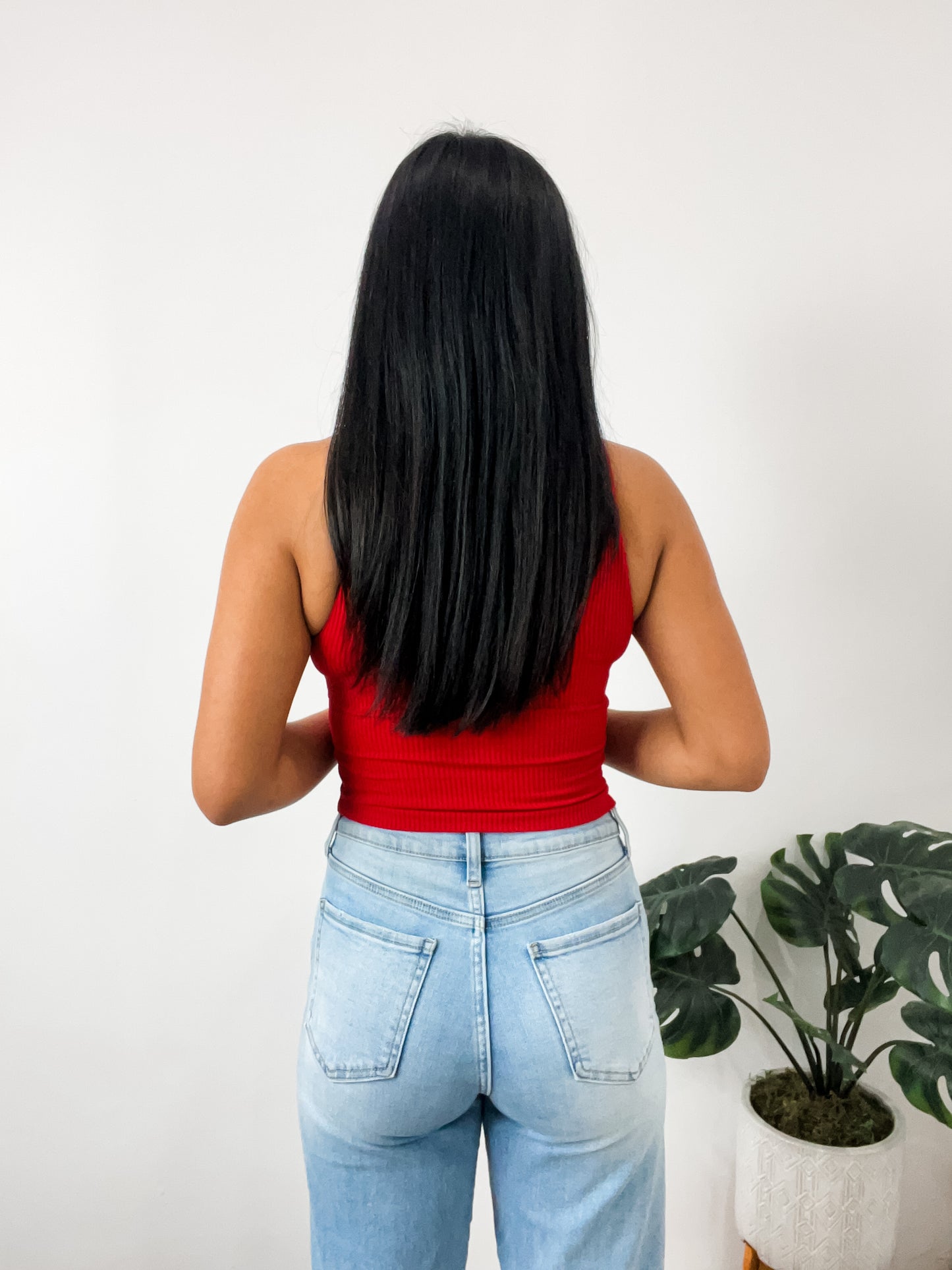 Aria Reversible Ribbed CropTop Red