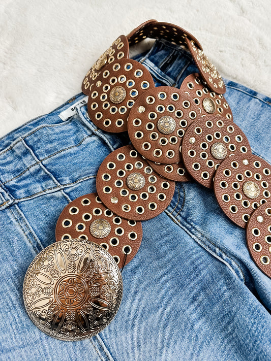 Concho Belt Cognac