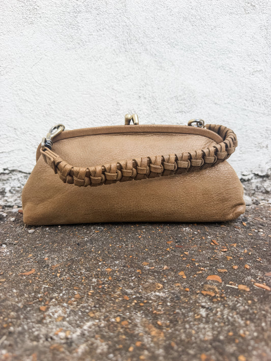 Alba Frame Small Shoulder Honey Gold