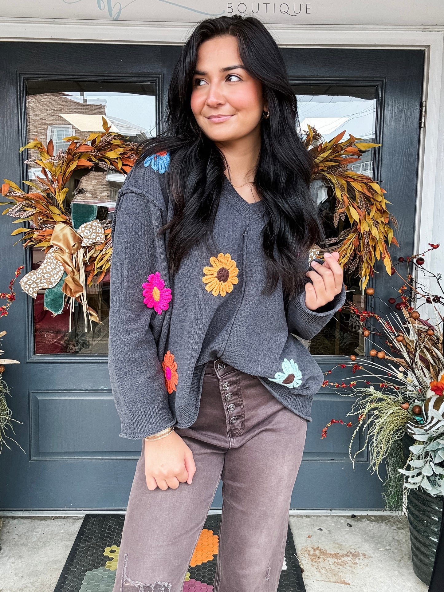 Wavy Wildflowers Sweater