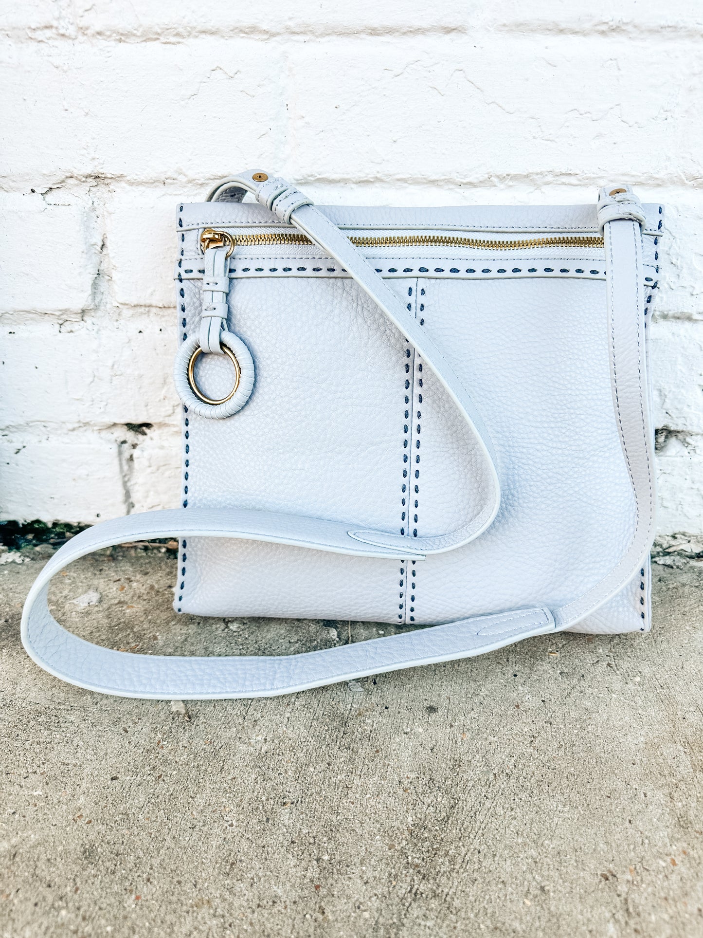 Austin Medium Crossbody in Blue Pearl