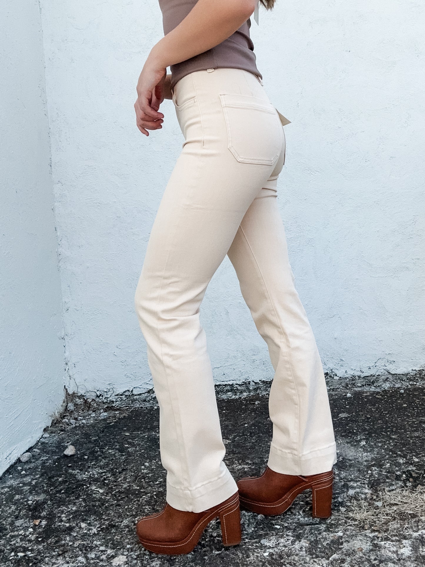 Samantha High Rise Bootcut Vanilla Cream