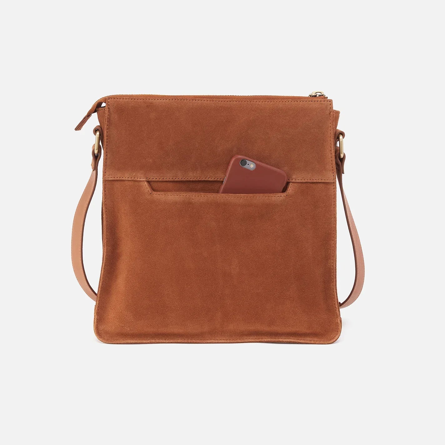 Mystic Large Crossbody Caramel Suede