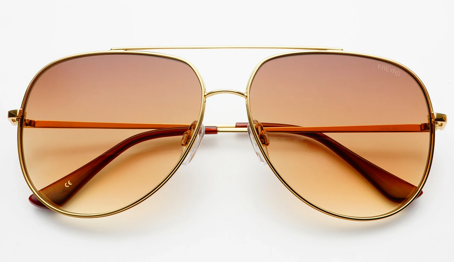 Max Gold/Brown Aviator Sunglasses