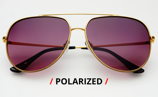 Max Gold/Purple Polarized Aviator Sunglasses