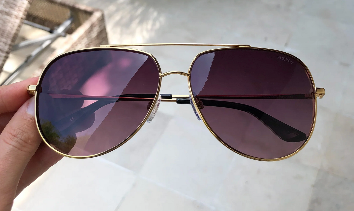 Max Gold/Purple Polarized Aviator Sunglasses