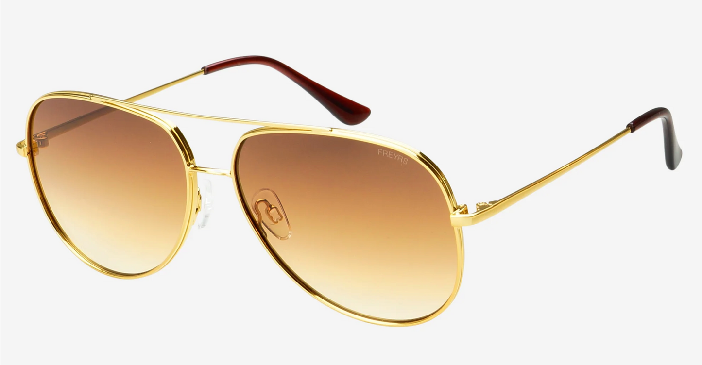 Max Gold/Brown Aviator Sunglasses