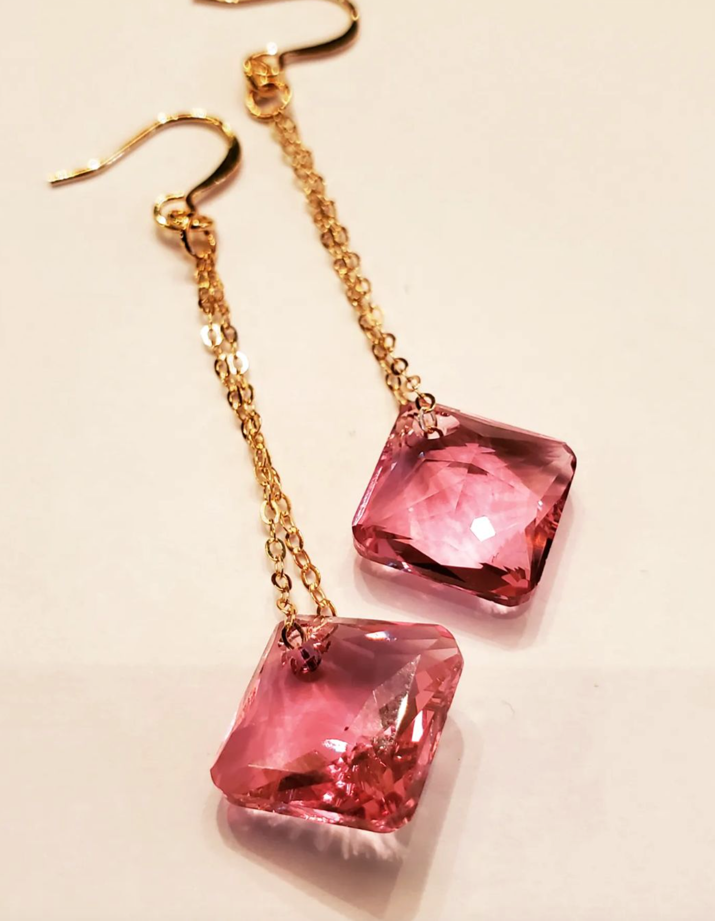 Pink Lady Crystal Earrings