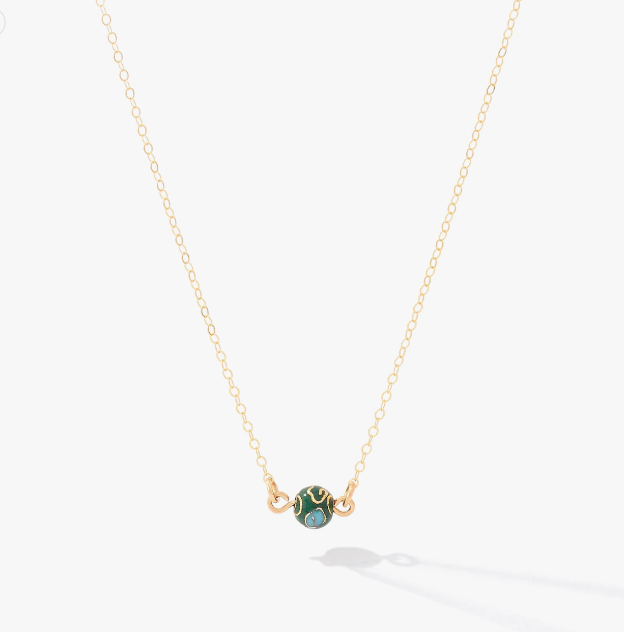 Cloisonne Necklace Green