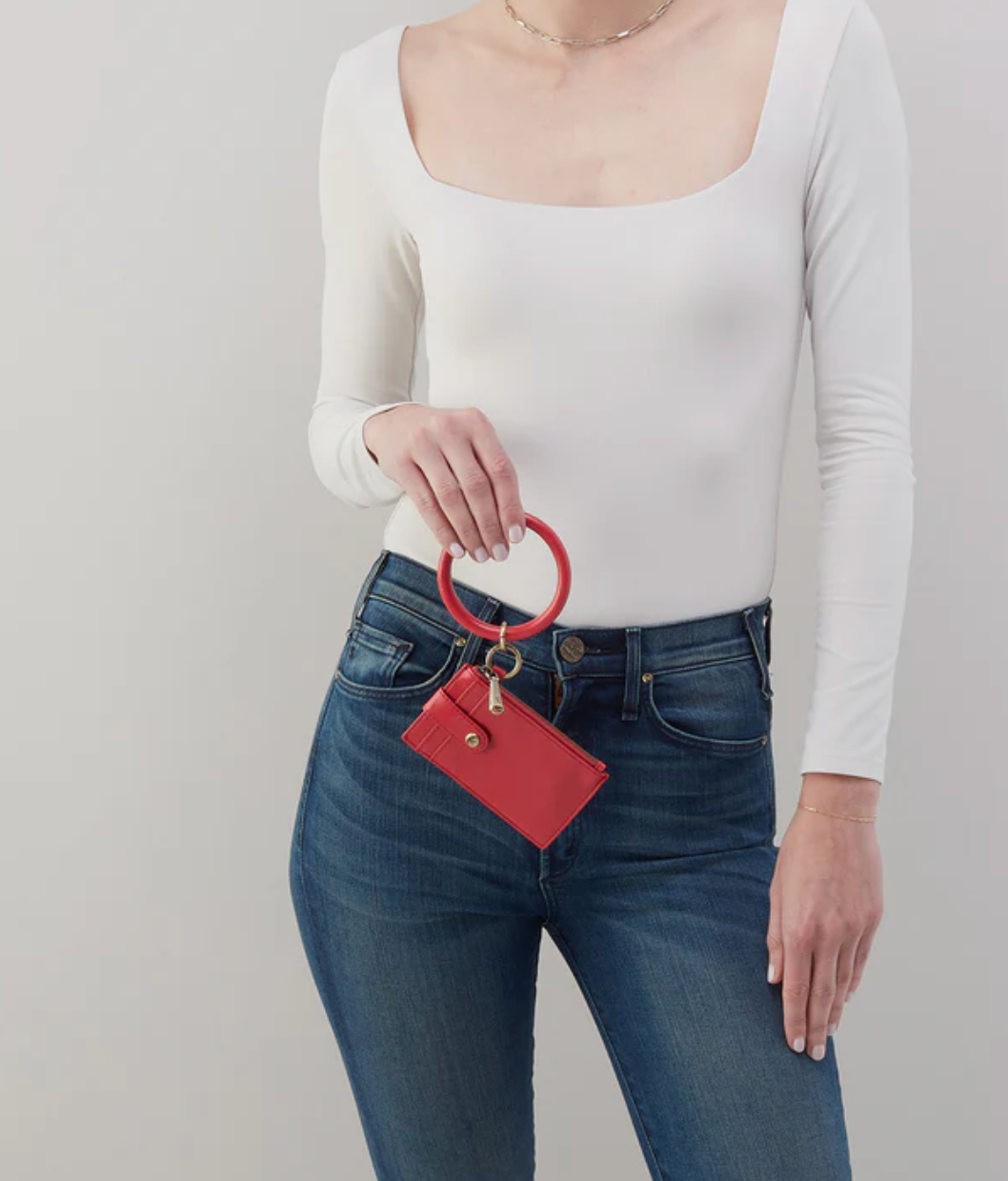 Ring Credit Card Wristlet Hibiscus