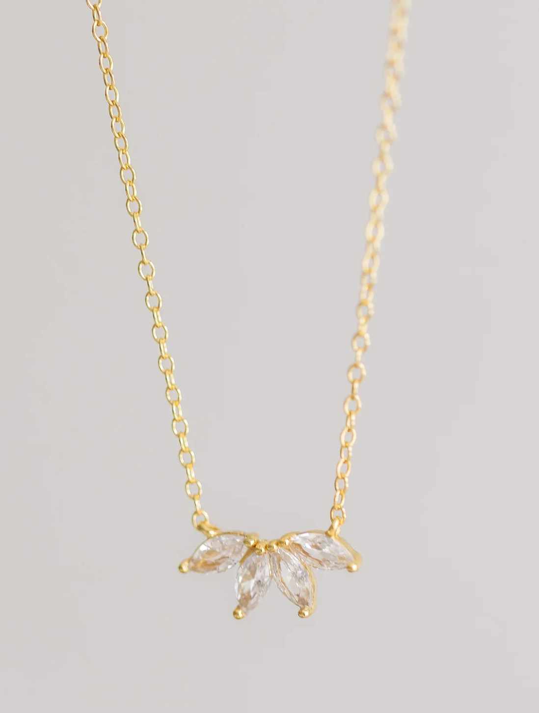 Gold Crystal Flower Necklace