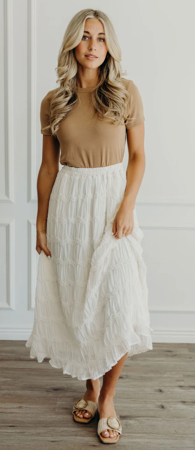 Textured Skirt in Coconut Milk