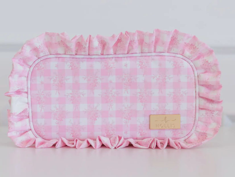 Ruffled Nylon Medium Pouch Floral