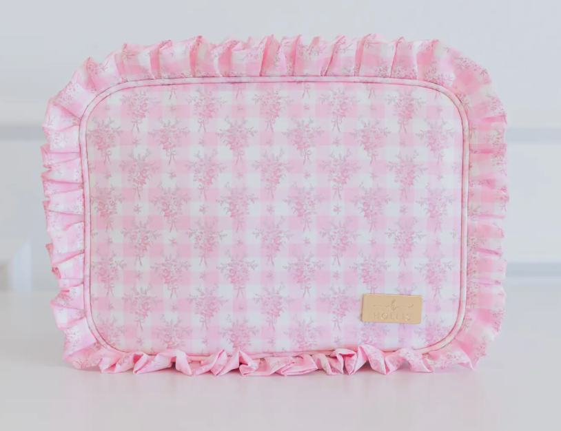 Ruffled Nylon XL Pouch Floral