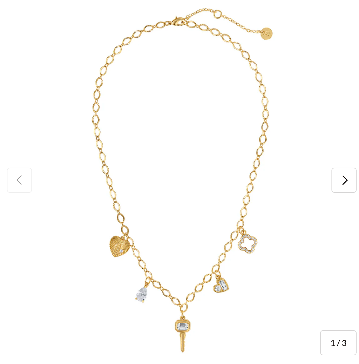 Key Hearts Charm Necklace