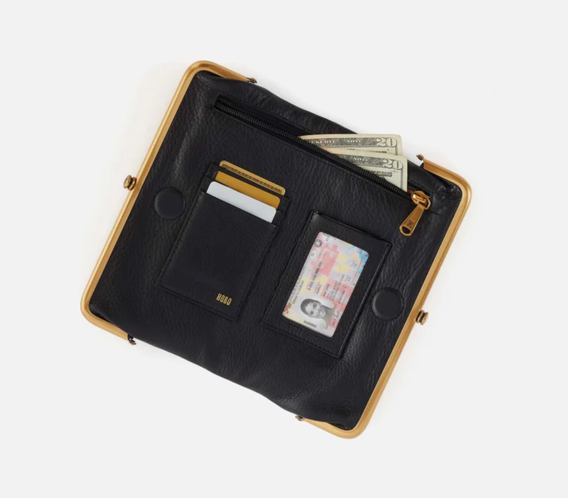 Lauren Clutch-Wallet Black with Studs
