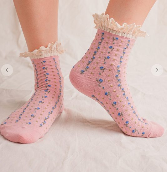 Pink Lace Socks