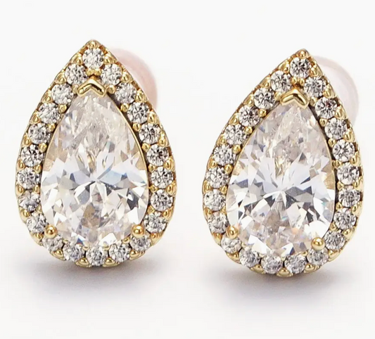 Teardrop CZ Stud