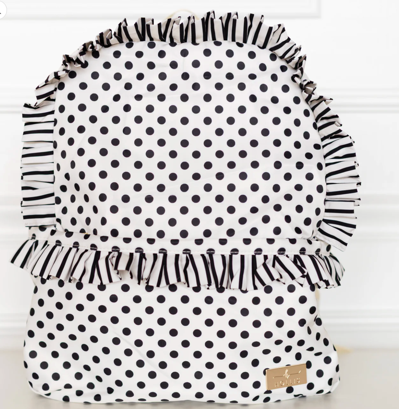 Ruffled Nylon Backpack Polka