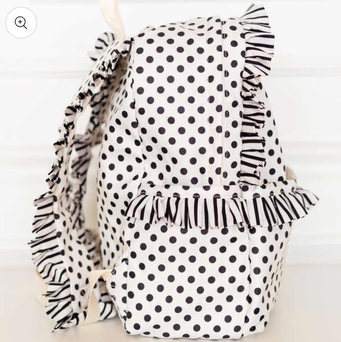 Ruffled Nylon Backpack Polka