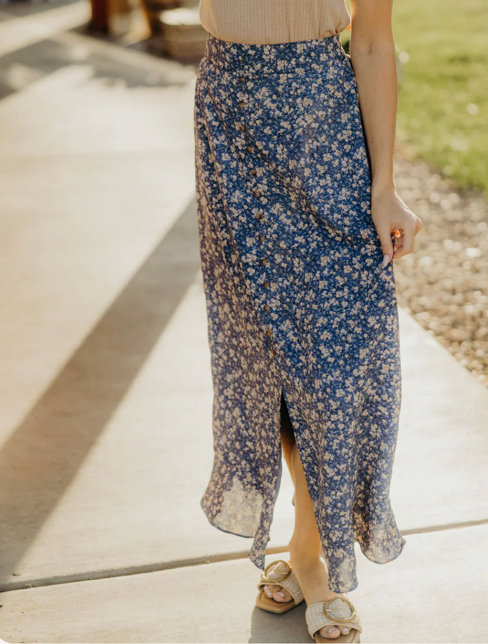 Wispy Blue Maxi Skirt